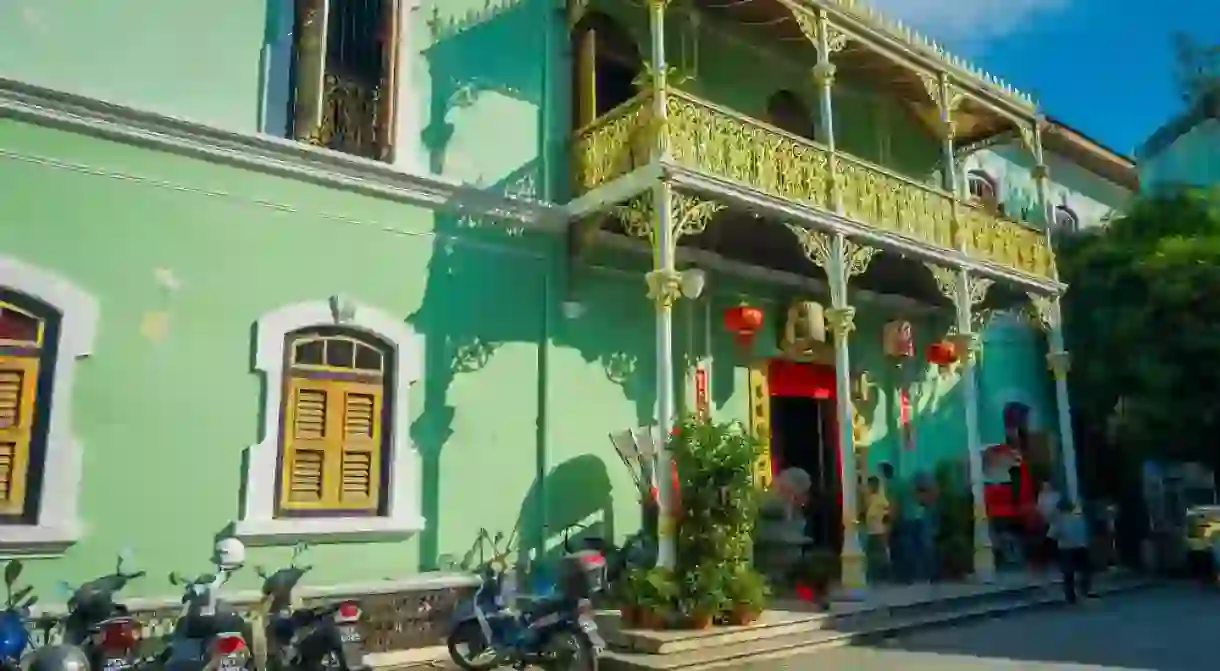 Pinang Peranakan Mansion, also known as the Green Mansion, in Penang, Malaysia