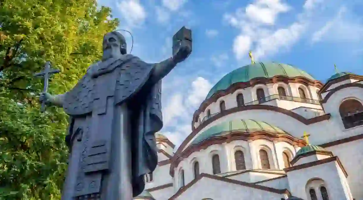 The Church of Saint Sava photobombing the man himself