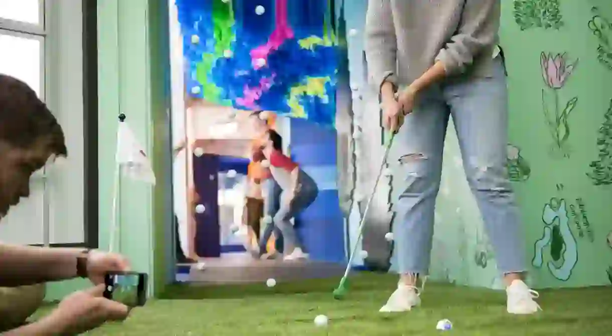 Test your golf skills at Sota Pop in downtown Minneapolis