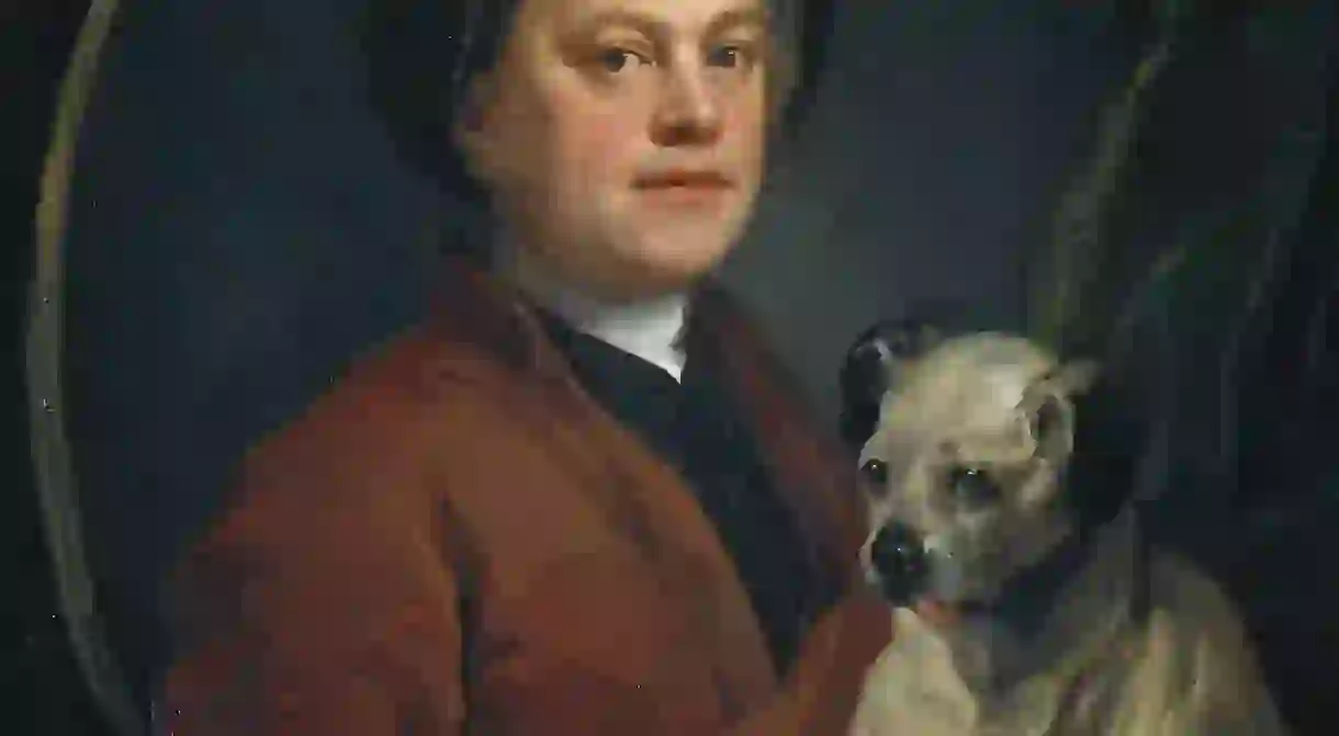 Detail of William Hogarth, The Painter and His Pug, 1745