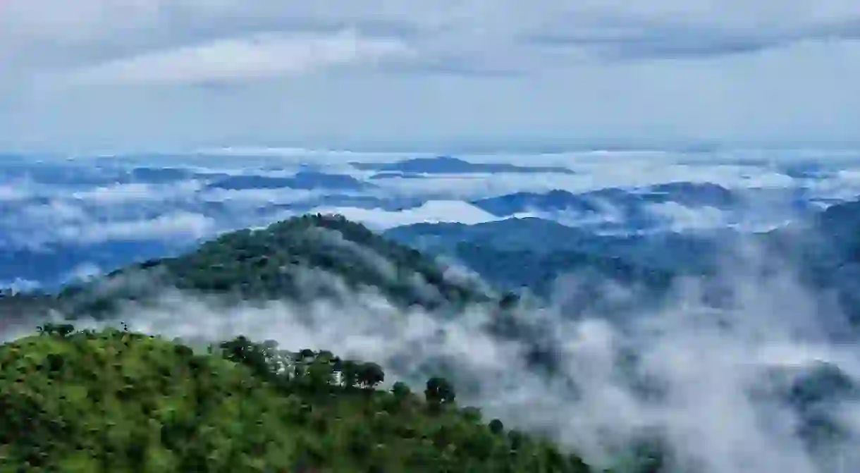 The Blue Mountains as seen from a viewpoint in Wayanad