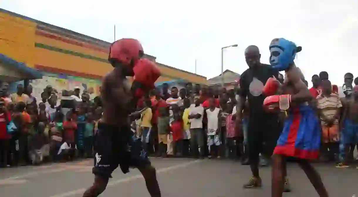 Street boxing at Chale Wote Street Arts Festival 2013