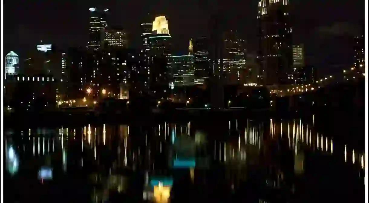 Downtown Minneapolis at night