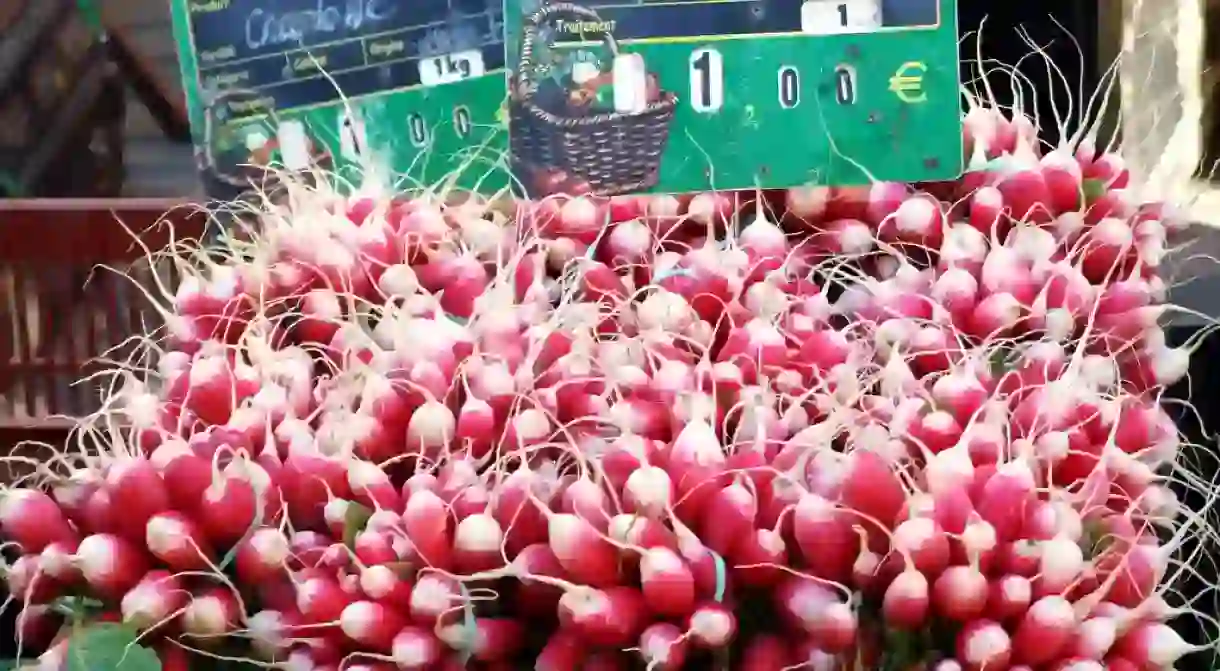 Radishes at the market