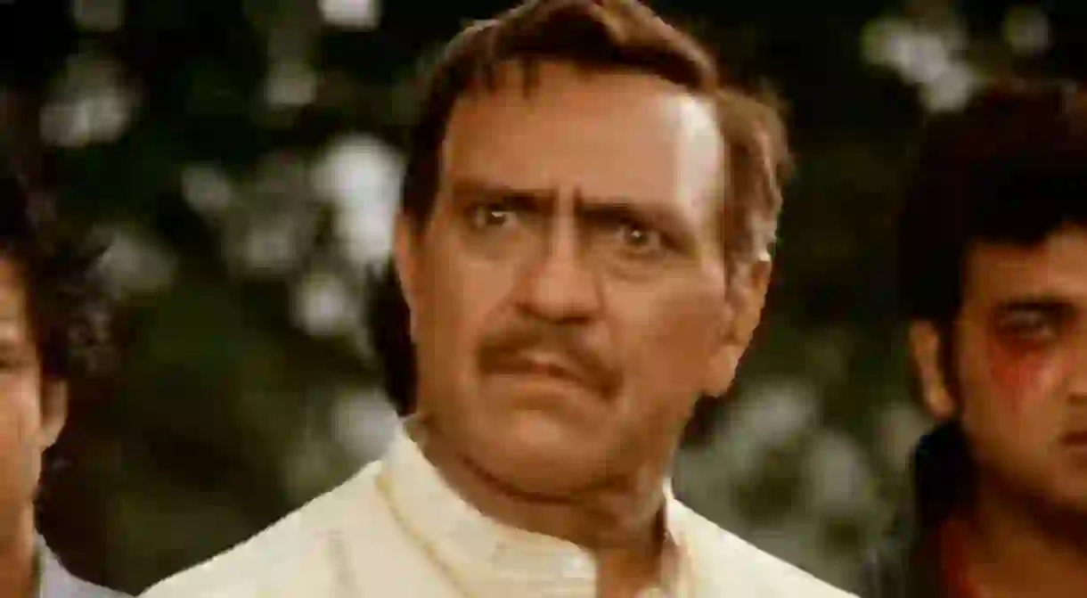 Bollywood actor Amrish Puri playing a typical Indian father in Dilwale Dulhania Le Jayenge