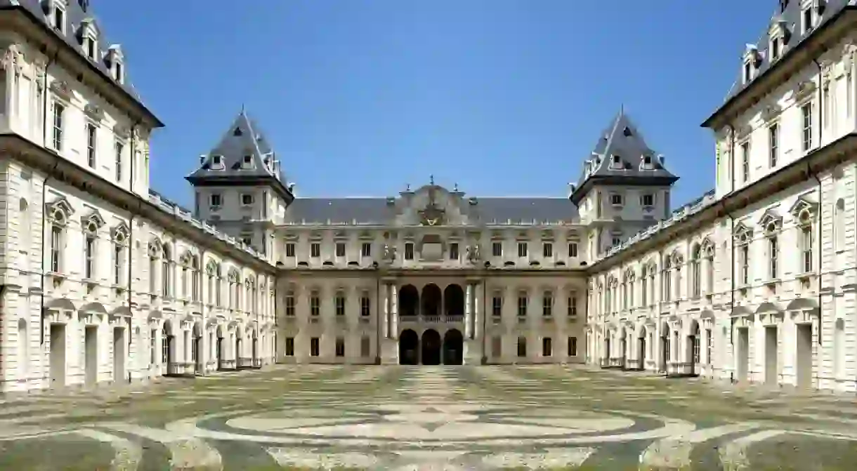 The interior courtyard of Castello del Valentino, Parco del Valentino, Turin