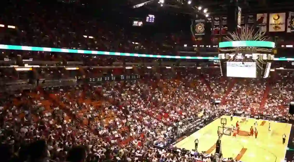 Miami Heat playing at the American Airlines Arena