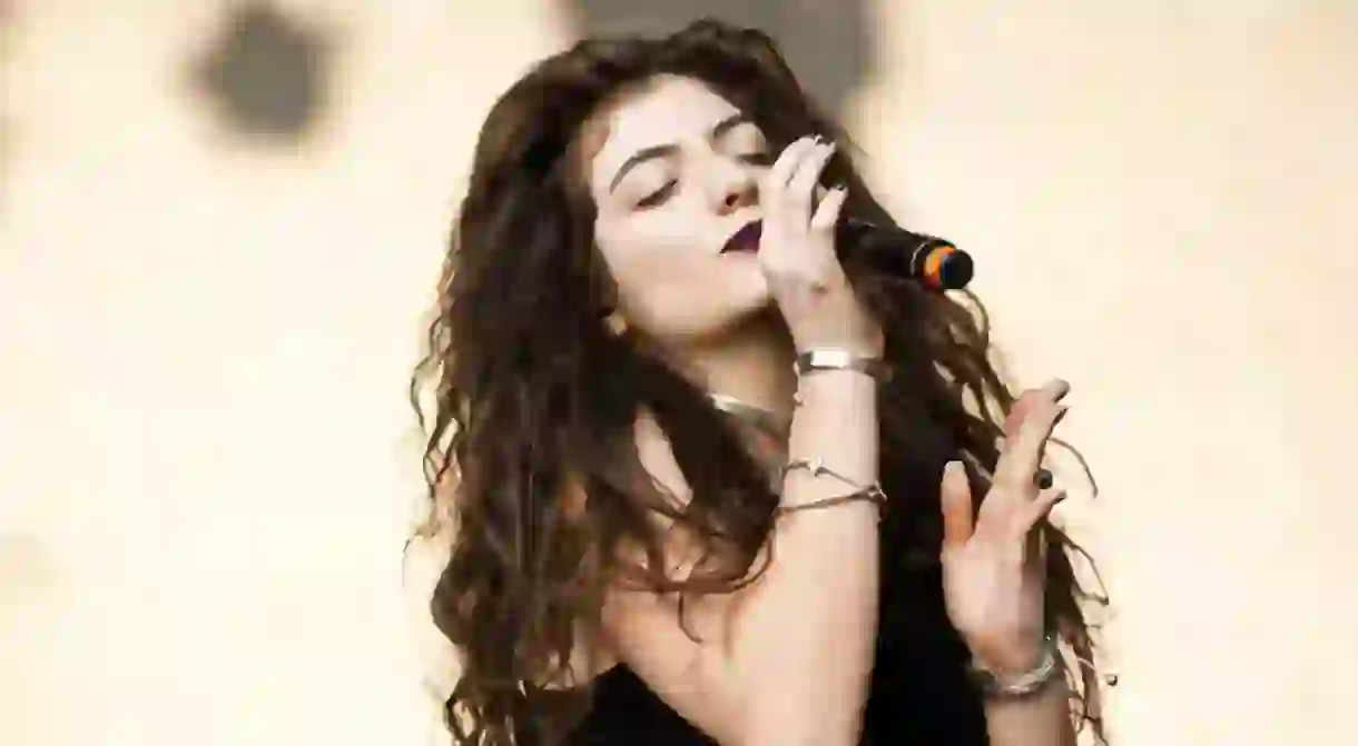 Lorde performing at Lollapalooza Chile in 2014