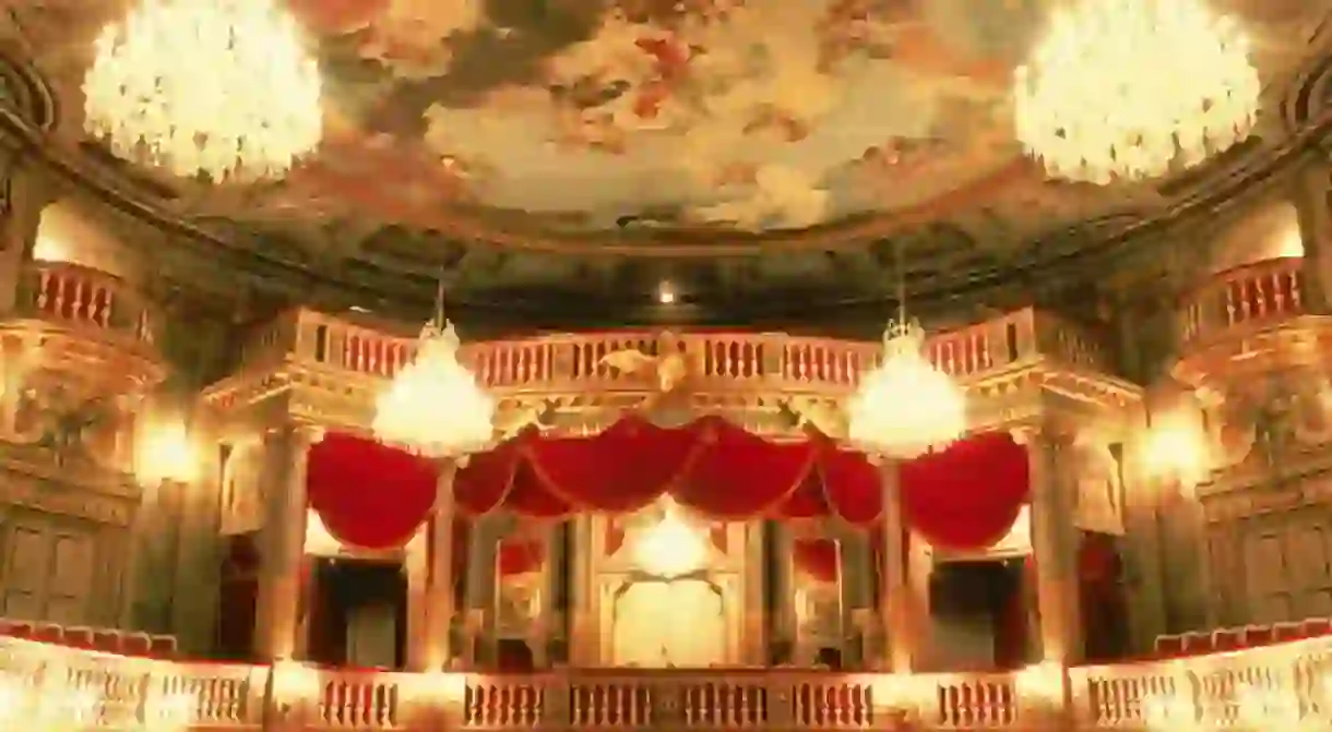 The lavish interior of the Schoenbrunn theatre