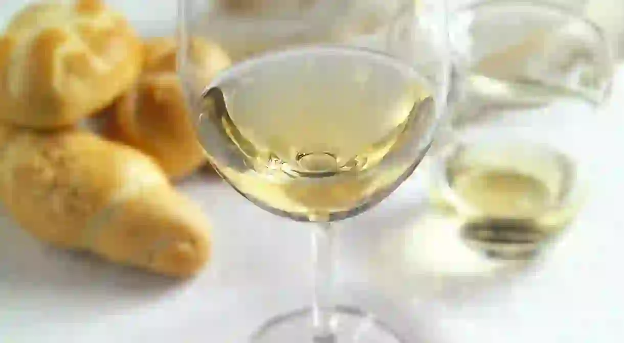 A glass of Austrian white wine