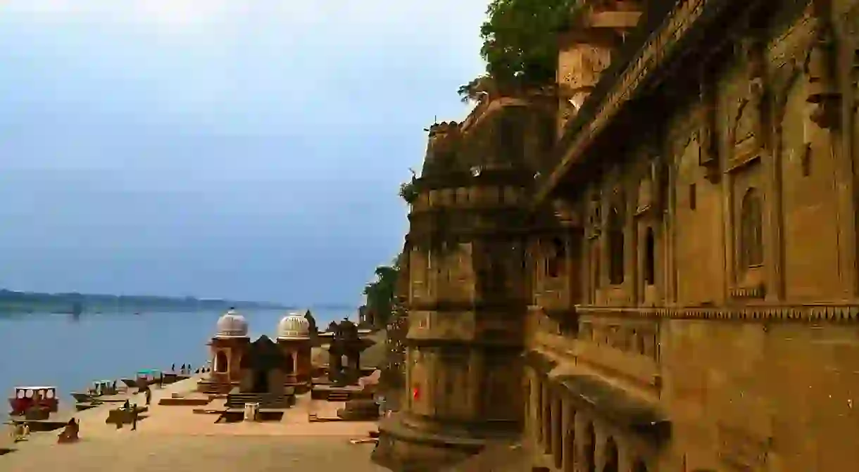 Maheshwar Fort along the bank of river Narmada in Madhya Pradesh