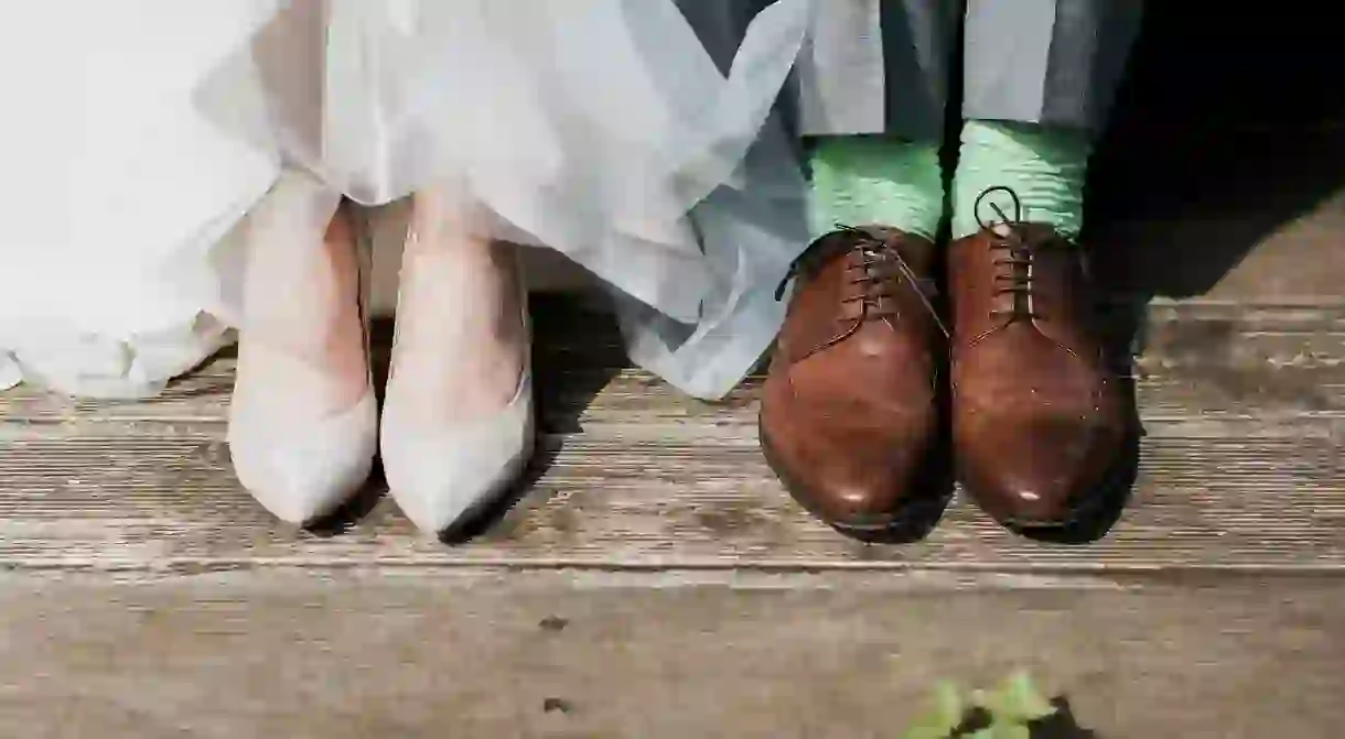 Wedding, feet and shoes