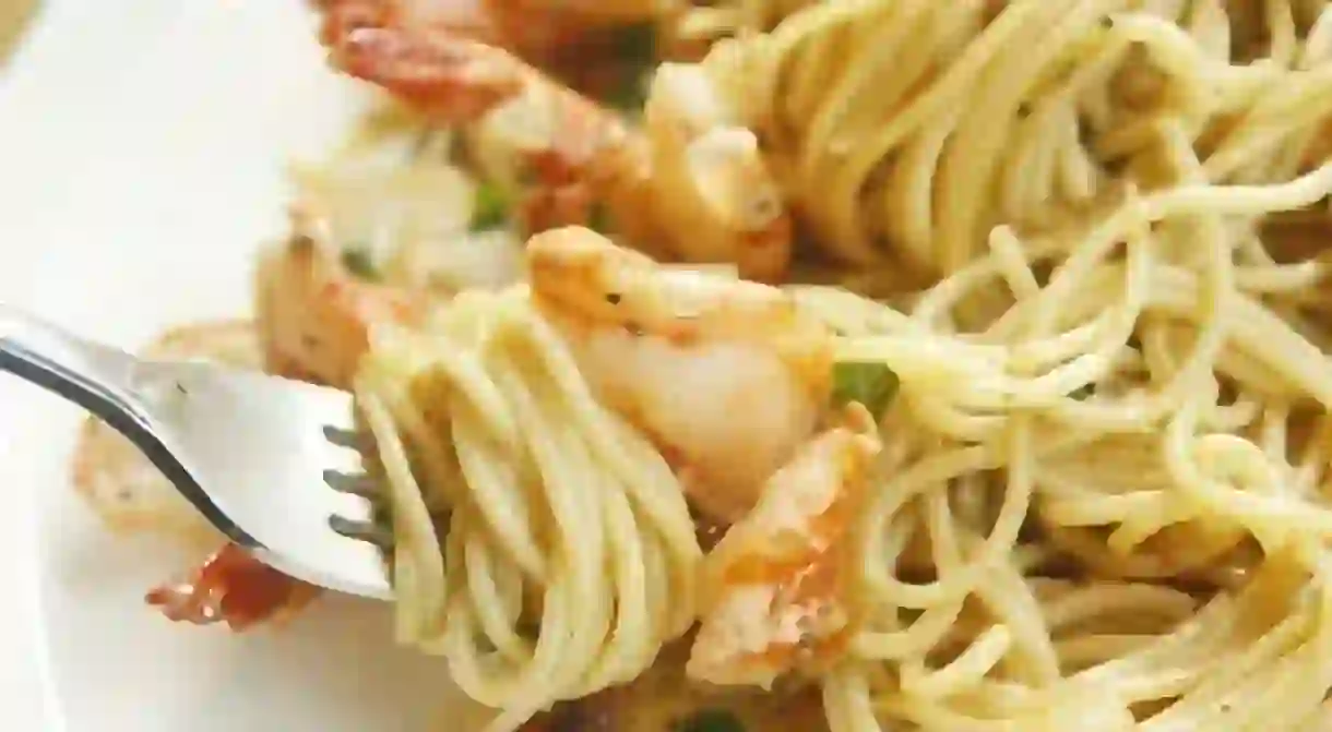 Pasta with shrimp