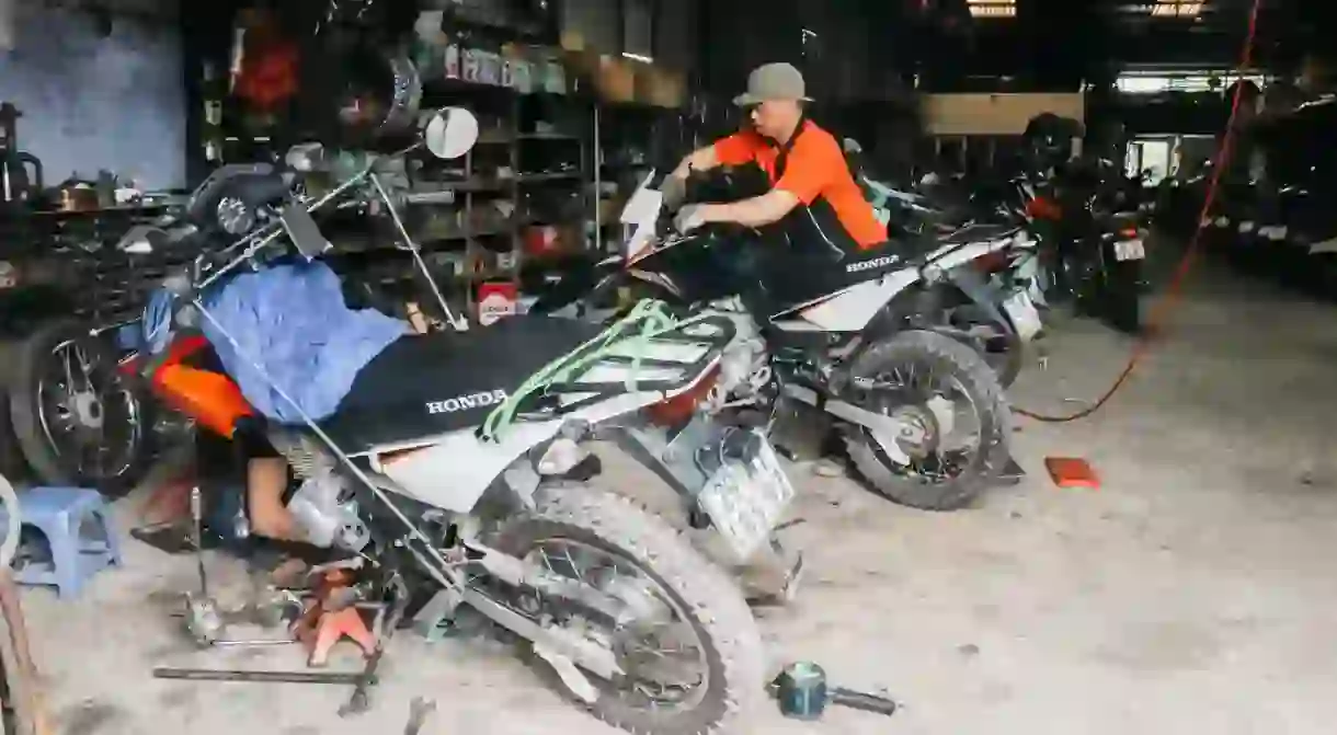 Motorbikes are extremely popular when getting around Vietnam