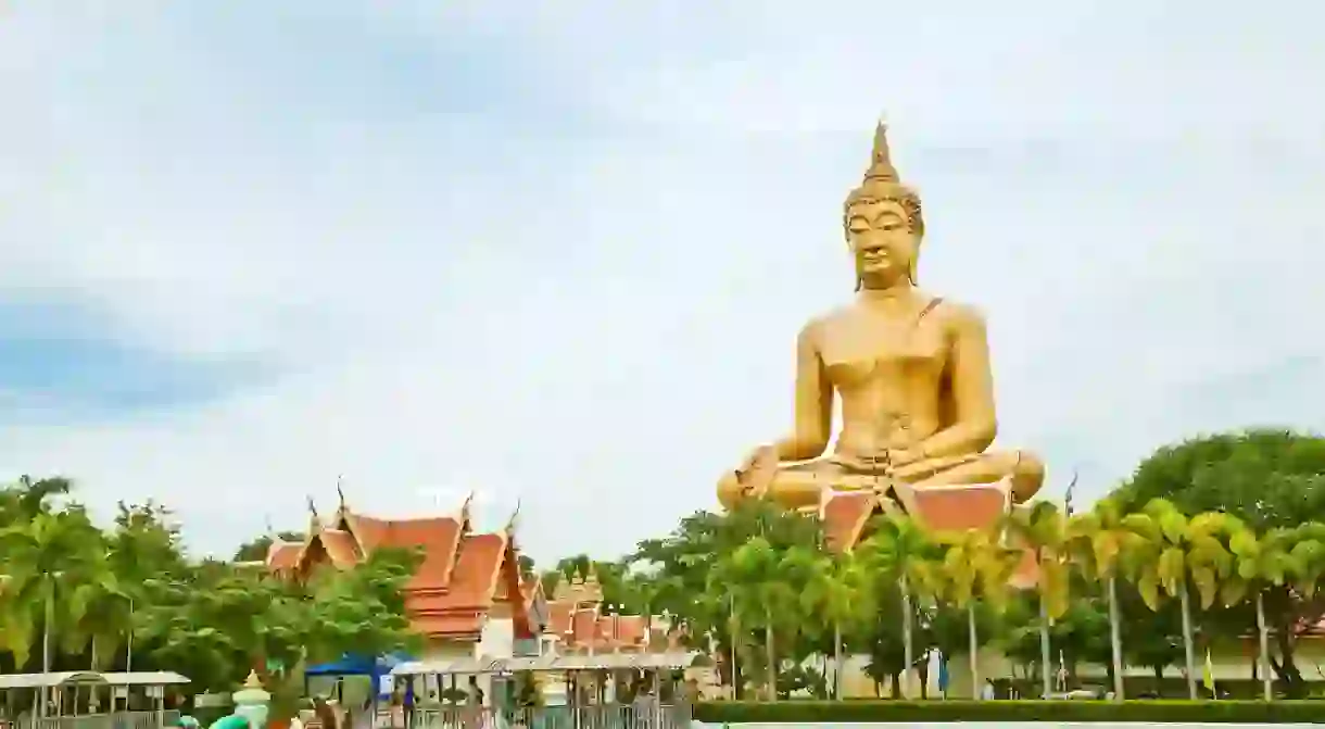 The beautiful Wat Pikun Thong in Singburi, Thailand