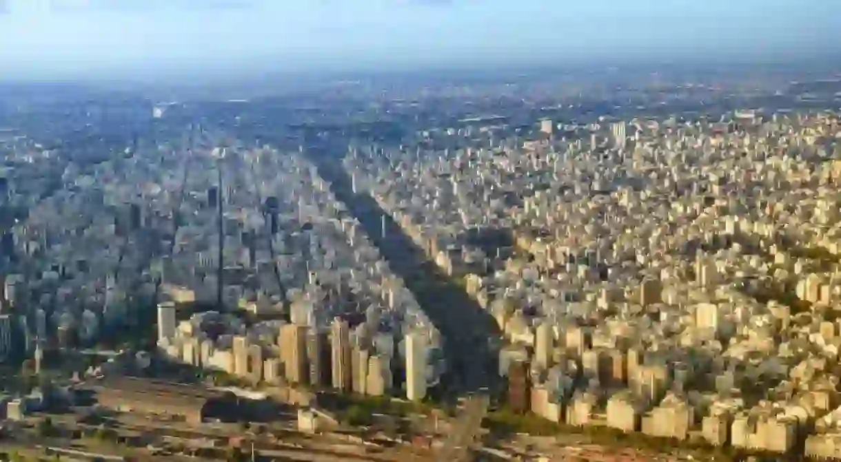 View from plane of Buenos Aires, Argentina