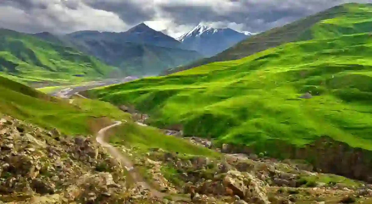 View from nearby Xinaliq Village