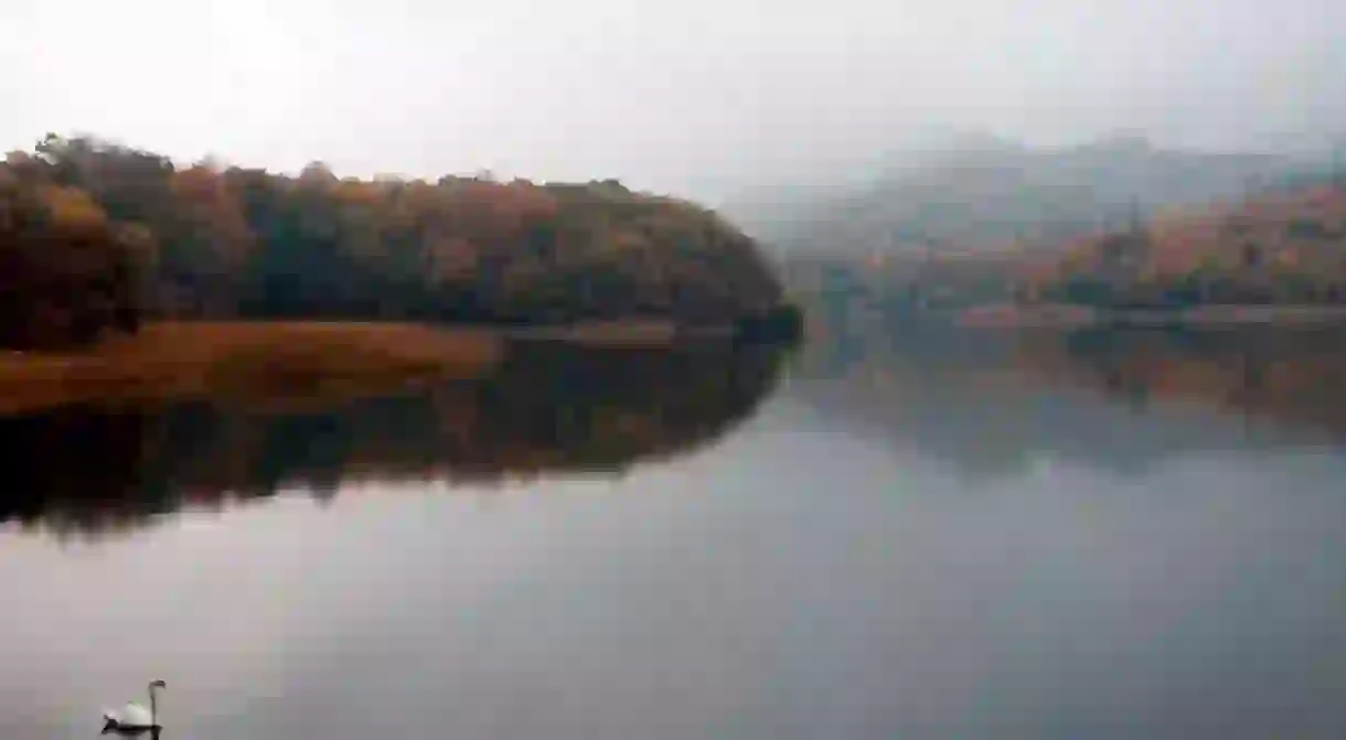 Foggy view of Lake Goygol