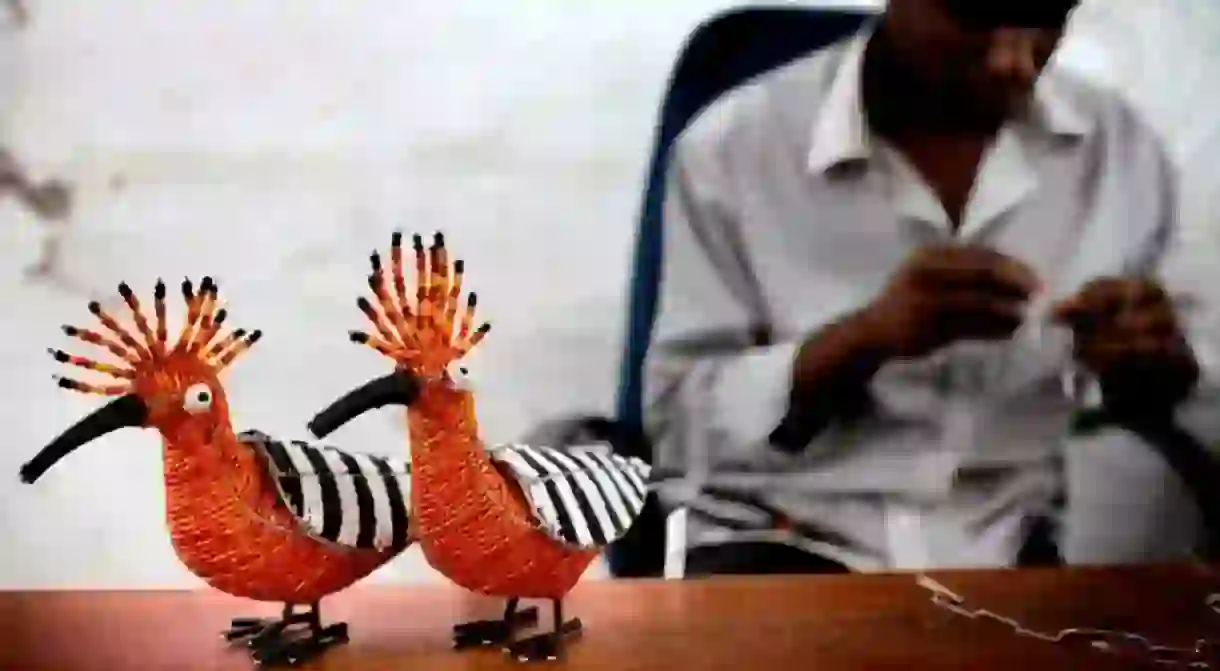 Beaded hoopoe birds