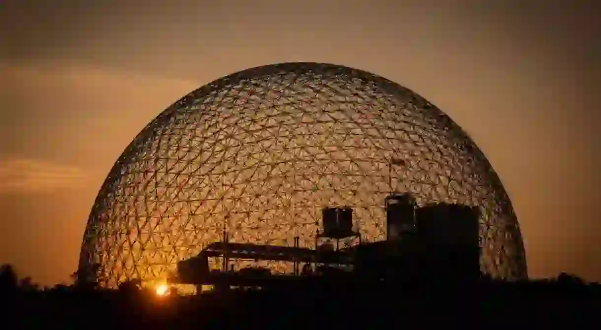 A sunset view of Montreals Biosphère