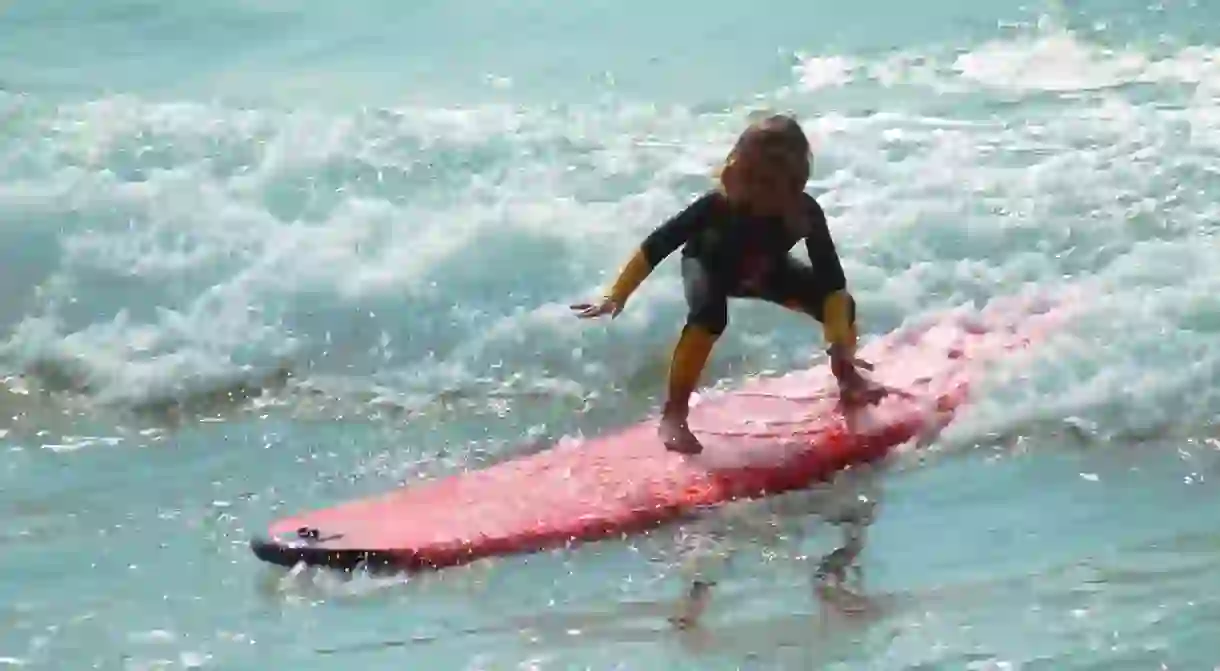 Child surfing