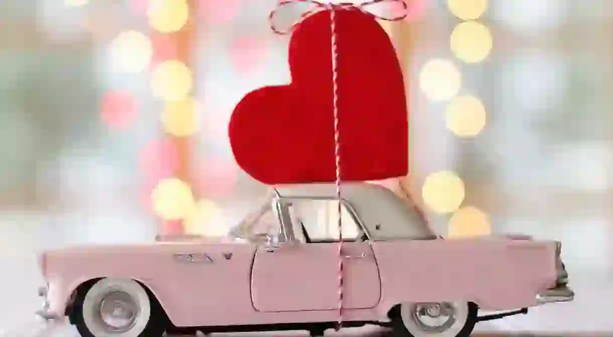 Vintage car and heart