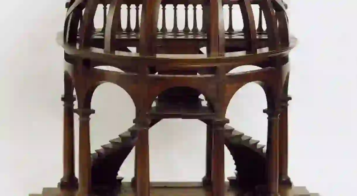 A dome-shaped mid 19th-century wooden staircase from France