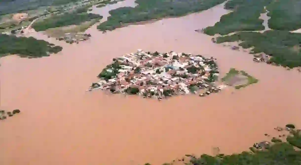 Aerial view of Mexcaltitán