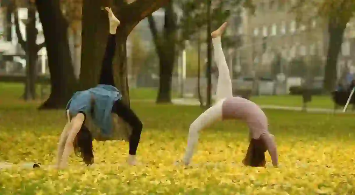 Stretching in the parks of Belgrade