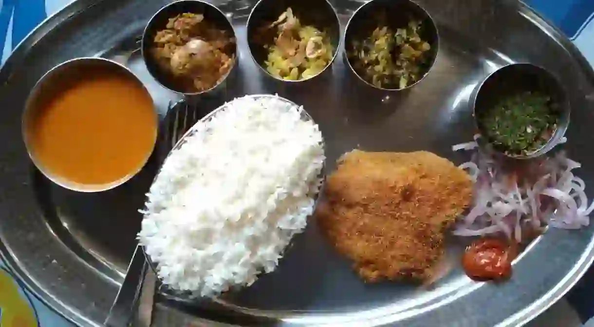 The Goan Rooms standard fish thali