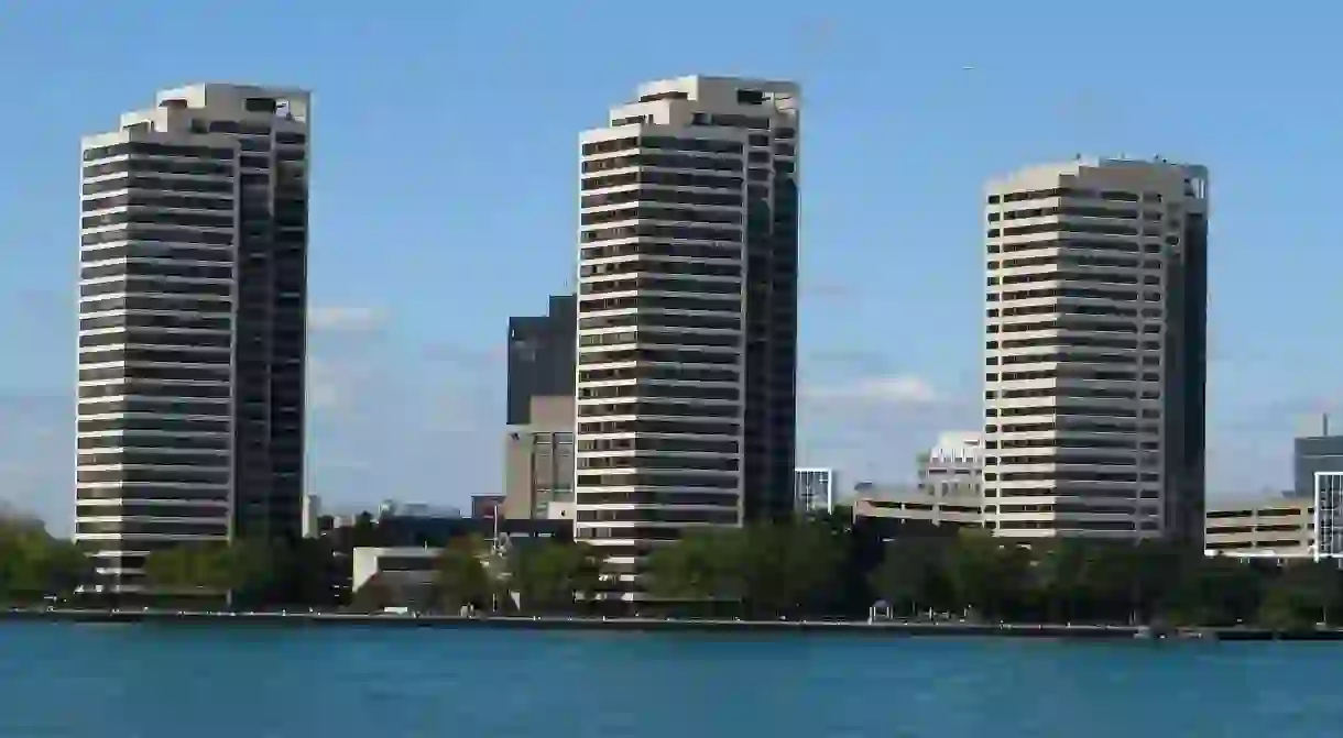 High-rise apartment buildings like Riverfront Towers are rare in the city