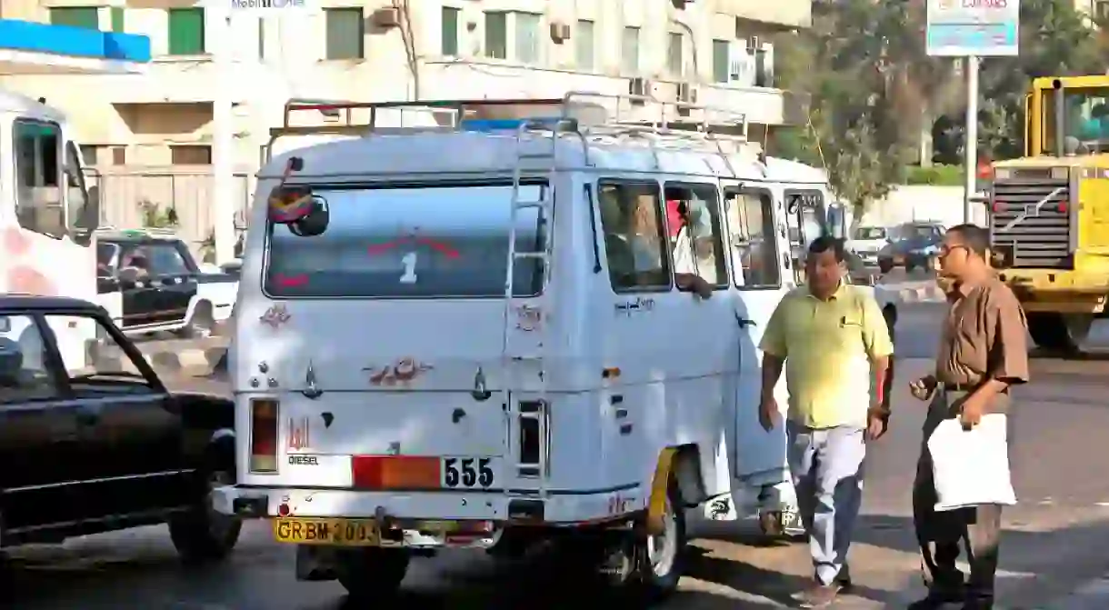 Microbus in the streets of Cairo