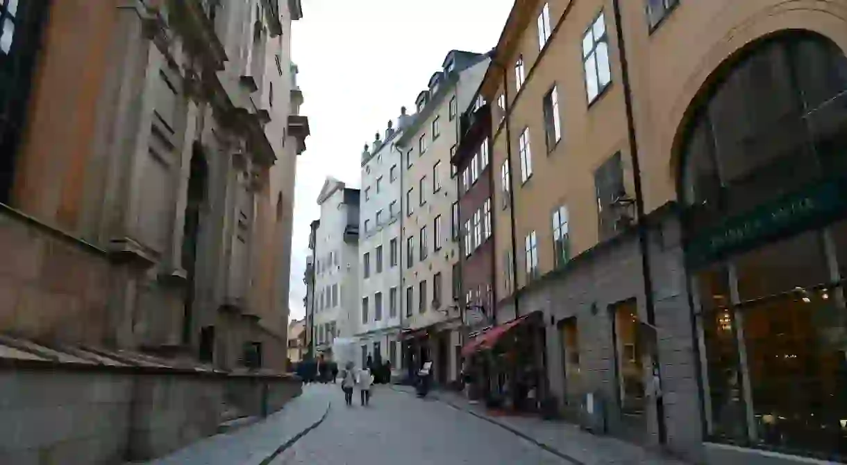 Storkyrkobadet is tucked away on one of Gamla Stans cobbled streets