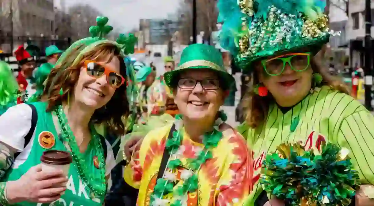 Women enjoying St. Patricks Day in Atlanta