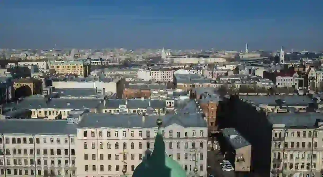 Birds-eye view of Vasilievsky Island