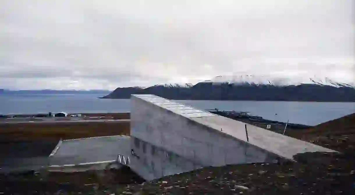 The Svalbard Seed Vault on a rare non-snowy day