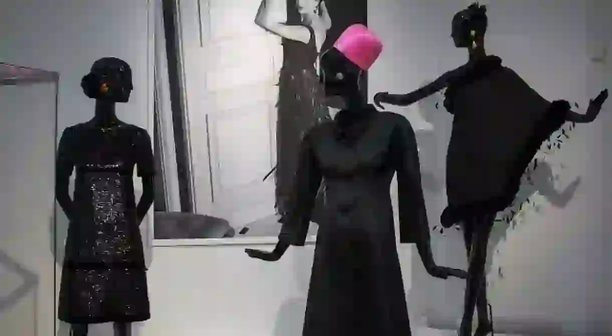 Givenchy dresses on display at the Hubert de Givenchy exhibition