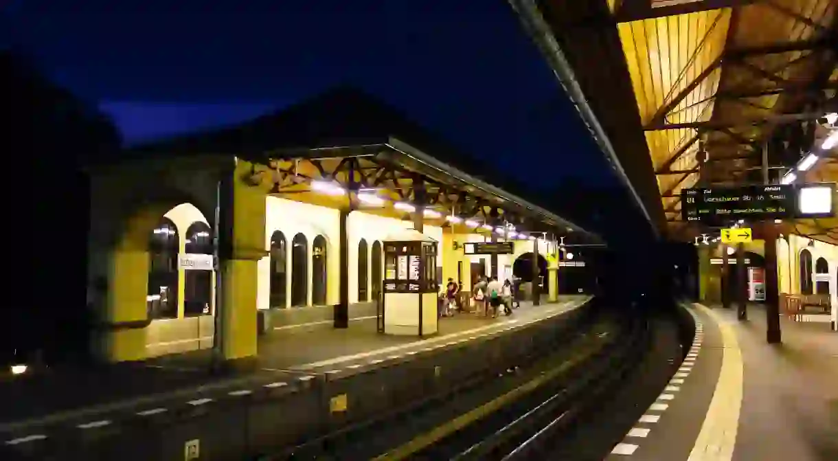 Berlin station at night