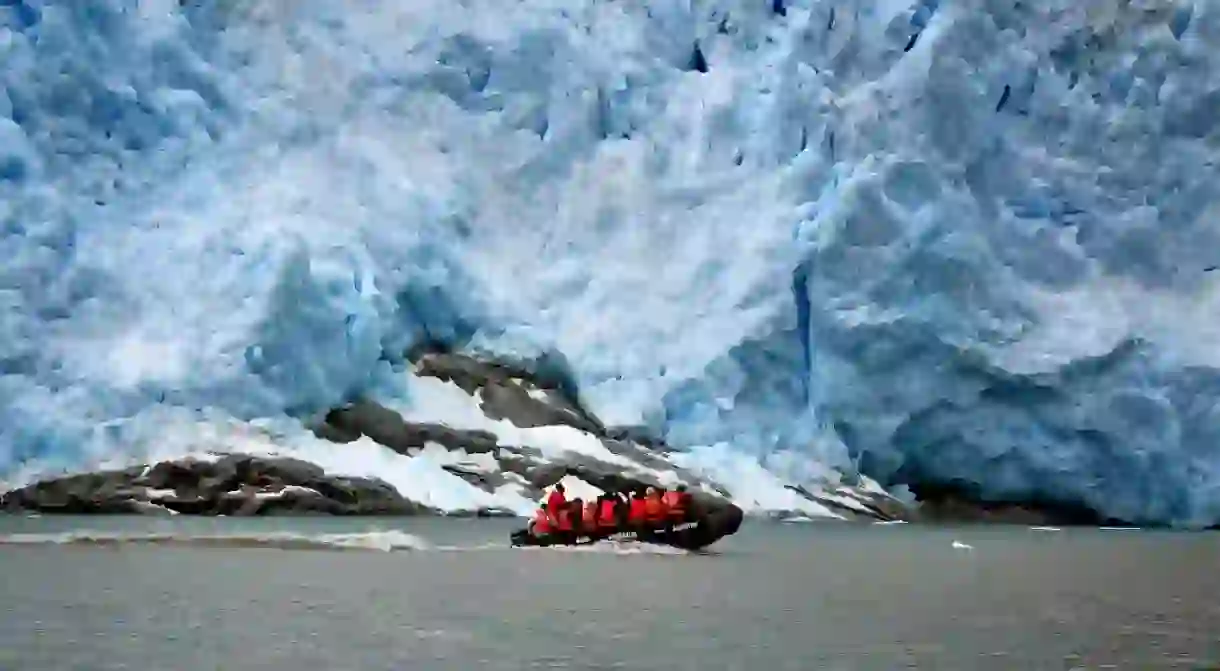 Glacier in the Chilean fjords