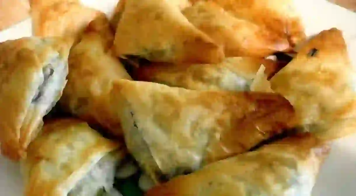 Homemade spanakopita