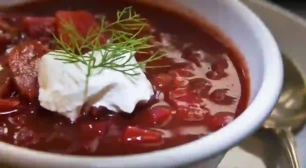 Traditional Ukrainian borscht