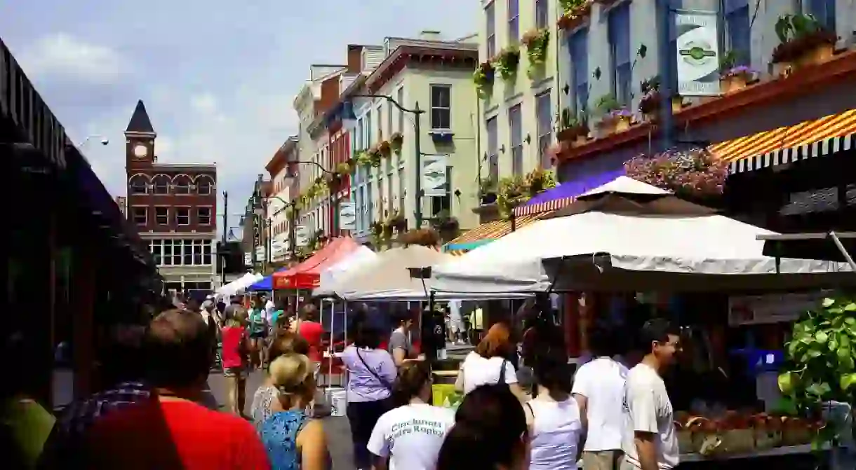 People taking a stroll through Findlay Market