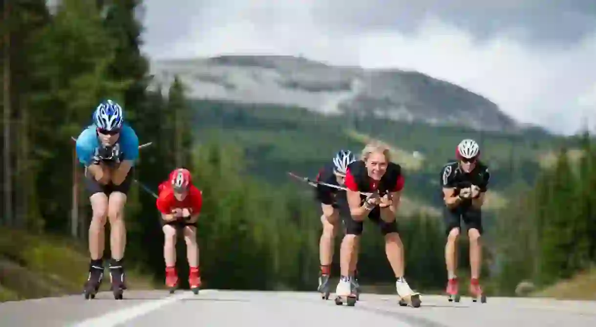 Dry-land skiing (Rullerskitrening) in Trysil