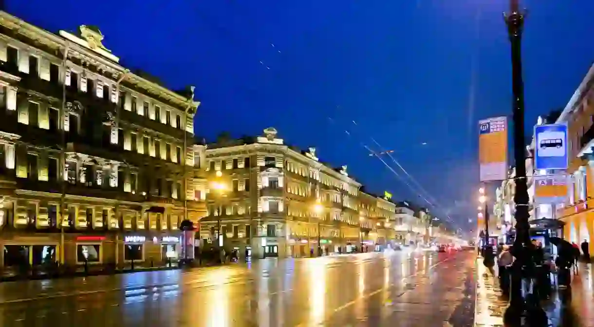 Nevsky prospekt at night