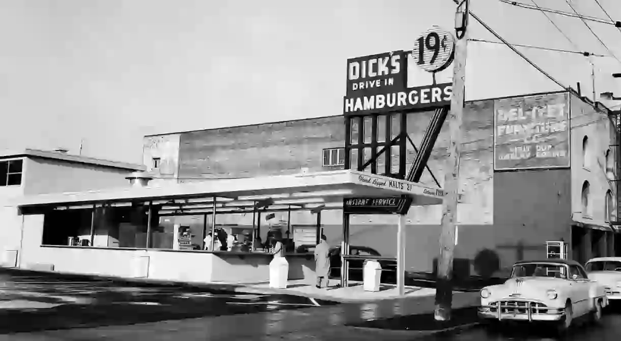 Dicks Drive-In on Broadway, 1955