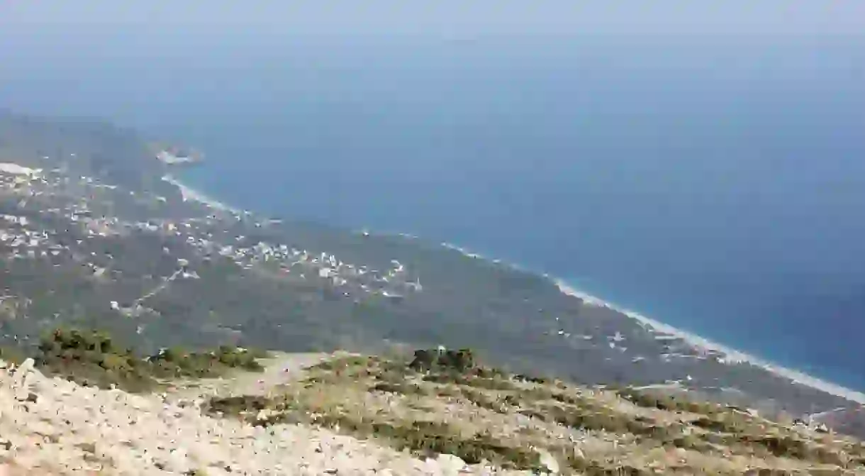 The breathtaking view of the Albanian Riviera from the Llogara Pass