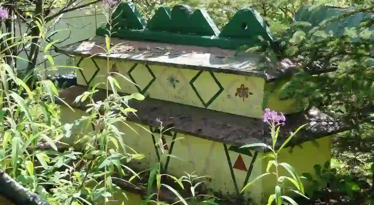 A spirit house located in Eklutna