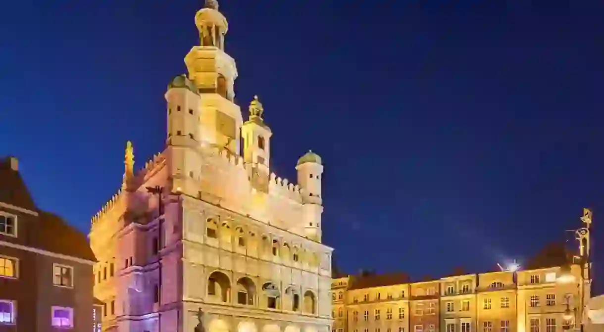 Poznań at night