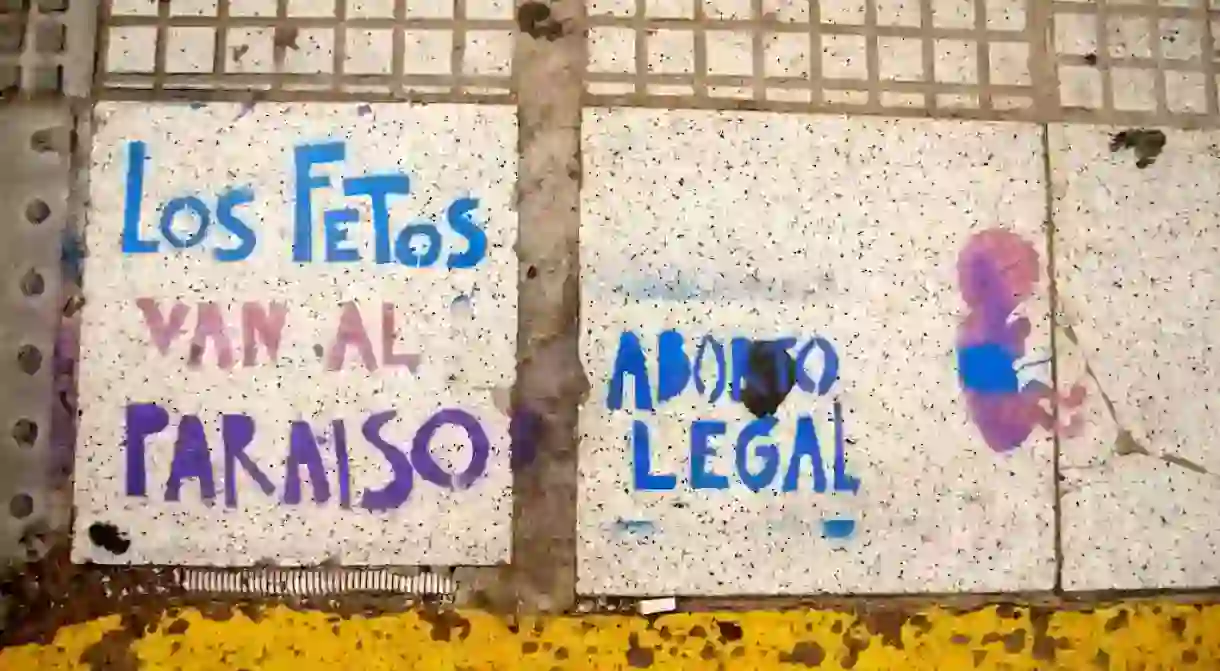 Graffiti calling for legal abortion in Argentina