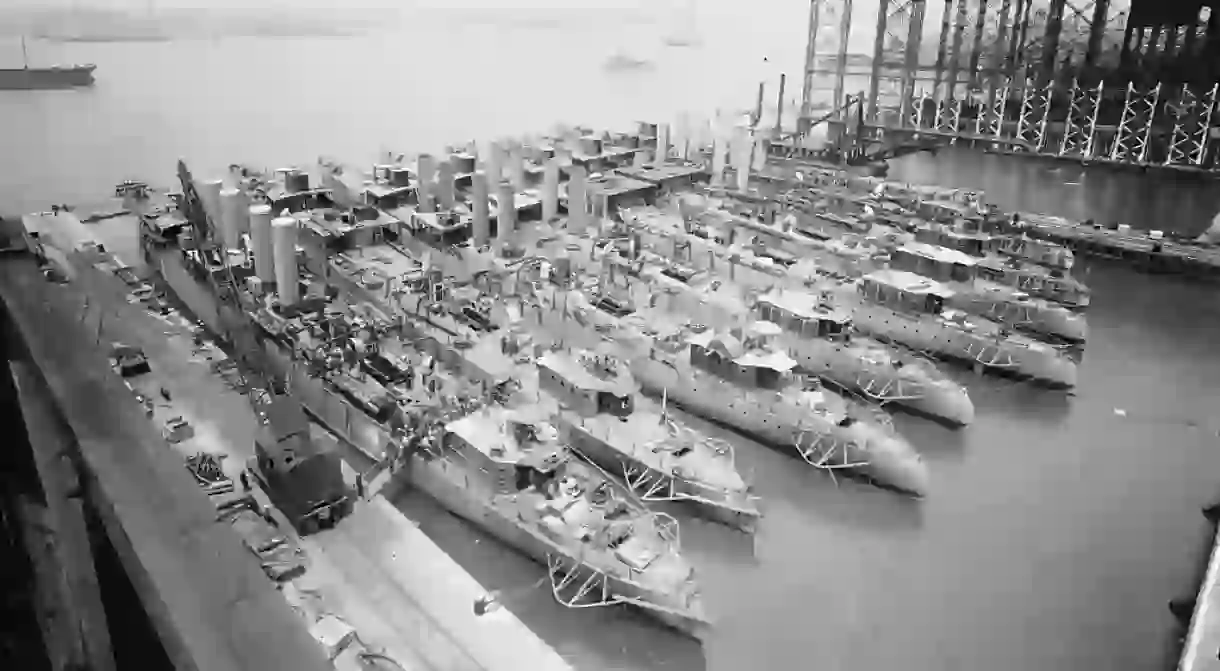 Destroyers being built in Camden in 1919